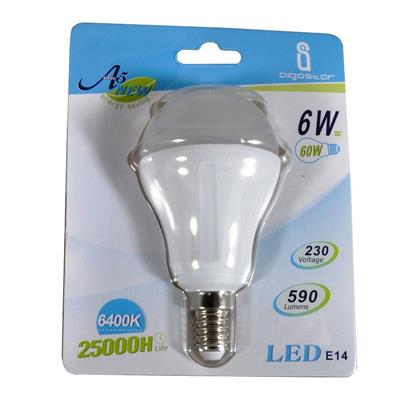 6W E14 LED lamp, 480lm, 6400K