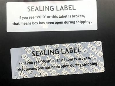 "5* Package ""VOID"" Sealing Label, 10x3cm. "