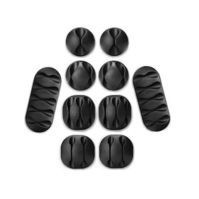 Multi-Pack Silicone Cable Holders, Black,