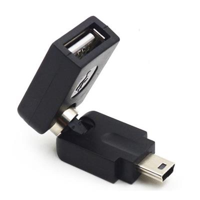 Mini USB to 360°USB-A OTG Connector F/M