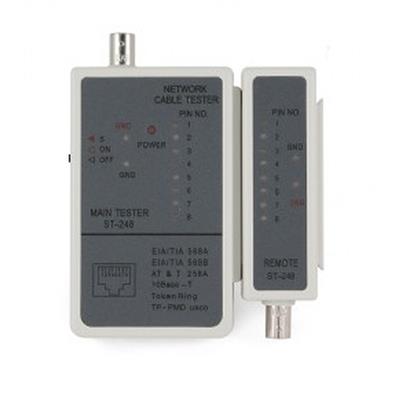 Cable tester for RJ-45 and RG-58 cables