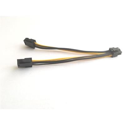 Dual 6Pin Female to 8 Pin Male Graphics Card PSU Cable, 20CM
