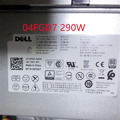 Power Supply for Dell OptiPlex 3020 7020 9020 MT Series, H290EM-00 8+4Pin 290W refurbished