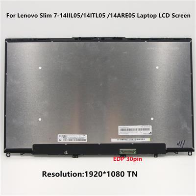 "14"" LCD Screen With Frame Replacement For Lenovo Slim 7-14ARE05 14ITL05 5D10S39645"