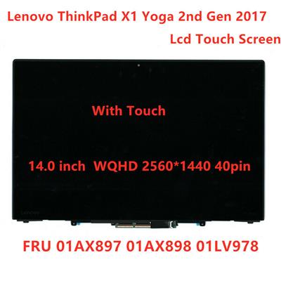 "Original 14.0"" LED 3K COMPLETE LCD Whole Assembly for Lenovo ThinkPad X1 Yoga 2nd 2017 01AX897"""