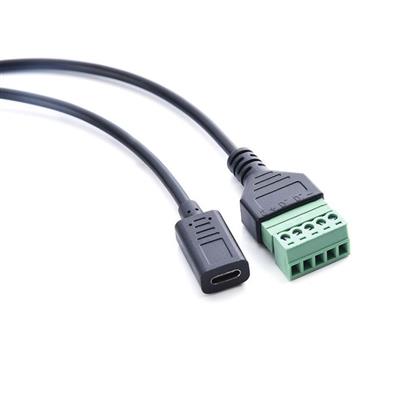 USB-C Female to Terminal Block 5 Pin, 30CM