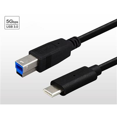 USB 3.0 Type-B Male to USB-C Male Cable,100CM, Black