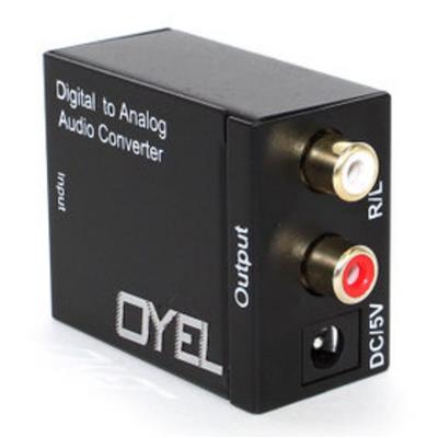 Digital Optical Coax Coaxial Toslink to Analog Audio Converter Adapter