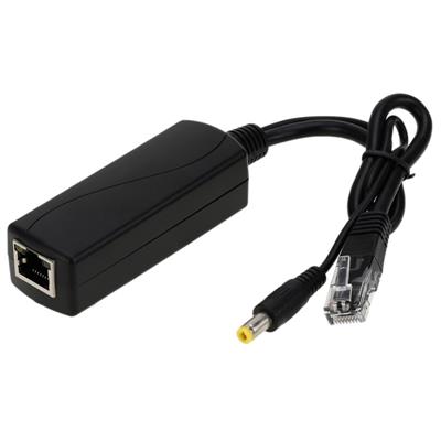 PoE Splitter kabel voor IP Camera, RJ45 / DC plug, 10/100Mbps