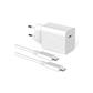 30W USB-C Huntkey Nano PD 3.0 Charger Adapter for iPhone 15, iPad, Samsung 22 Ultra with 1*USB-C Charging Cable