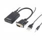 VGA to HDMI adapter cable, 0.15 m, black