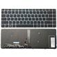 Notebook keyboard for HP EliteBook Folio 1040 G3 with silver frame backlit