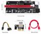 Ver 009S PCI-E 1X to 16X Riser Card Adapter, with USB 3.0 Data Cable