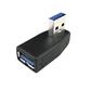 USB 3.0 A Male to Female Vertical Left Angled 90 Degree Adapter