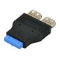 USB 3.0 19Pin Header to 2x USB A Female  Adapter